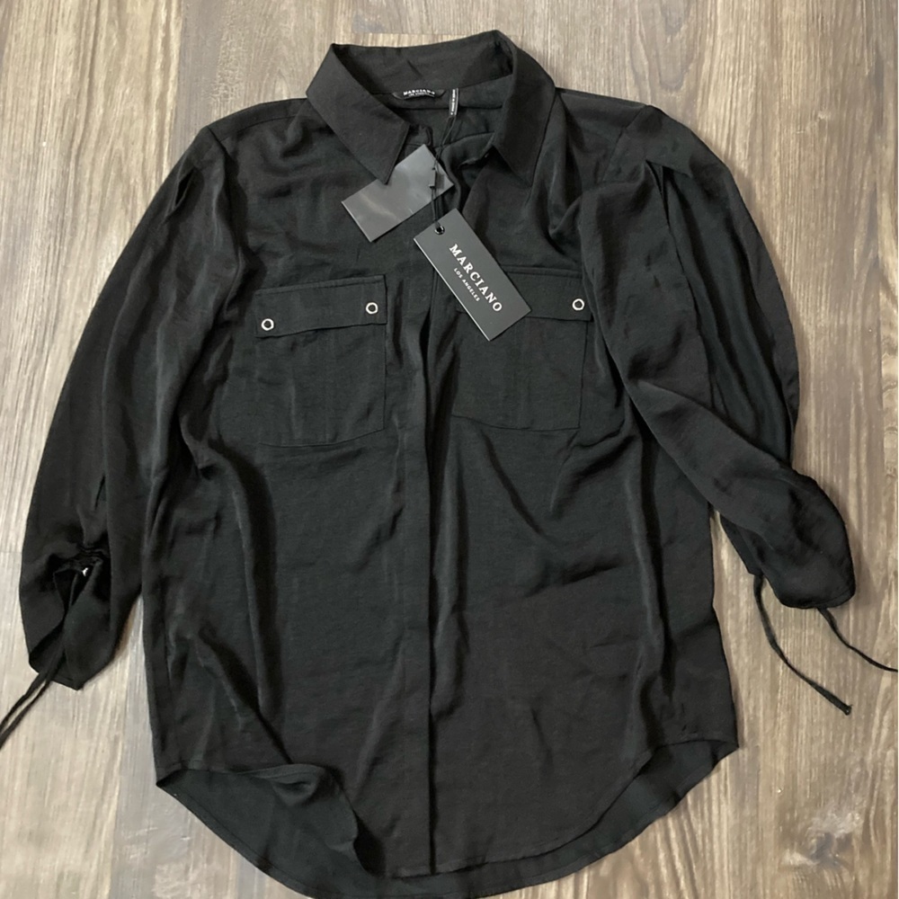 NWT Marciano Women’s Small Black Button Down Shirt